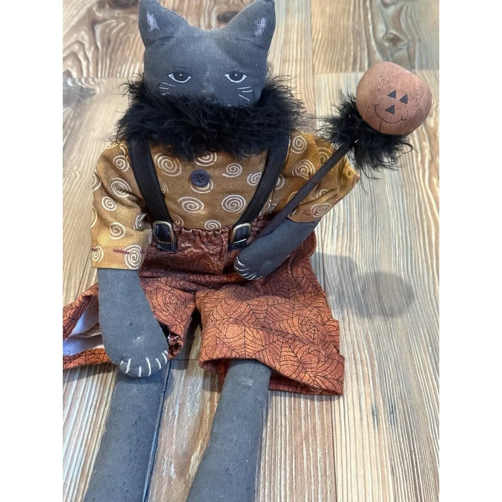 Vintage Primitive Black Hat Halloween Decoration 19.5